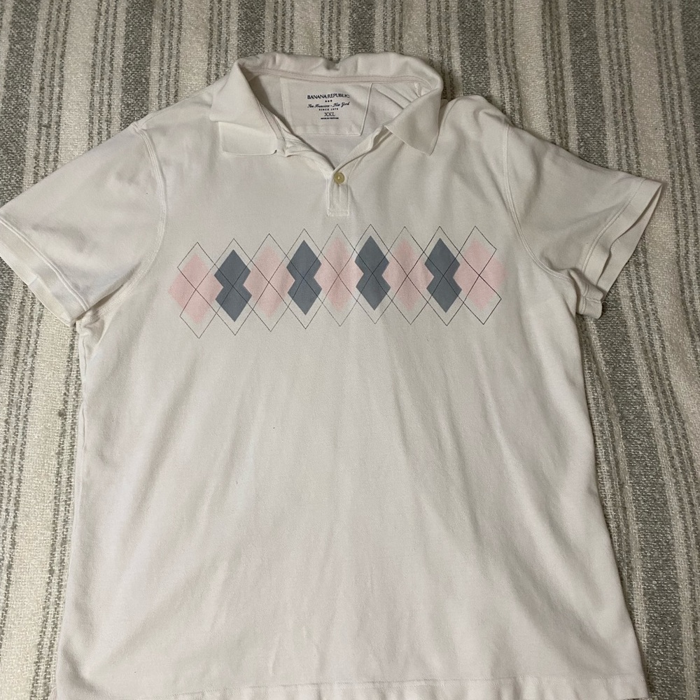 vintage banana republic blue and pink polo 🌷🩰💐